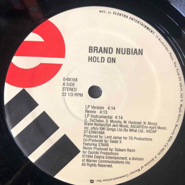 Brand Nubian - Hold On (Vinyl, 12") Very Good (VG) / Very Good Plus (VG+)
