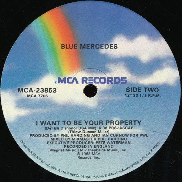 Blue Mercedes - I Want To Be Your Property (Vinyl, 12", Single) Good Plus (G+) / Very Good (VG)