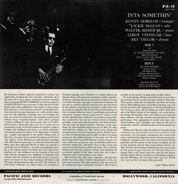 Kenny Dorham - Inta Somethin' (Vinyl, LP, Album, Reissue, Mono) Very Good Plus (VG+) / Very Good Plus (VG+)