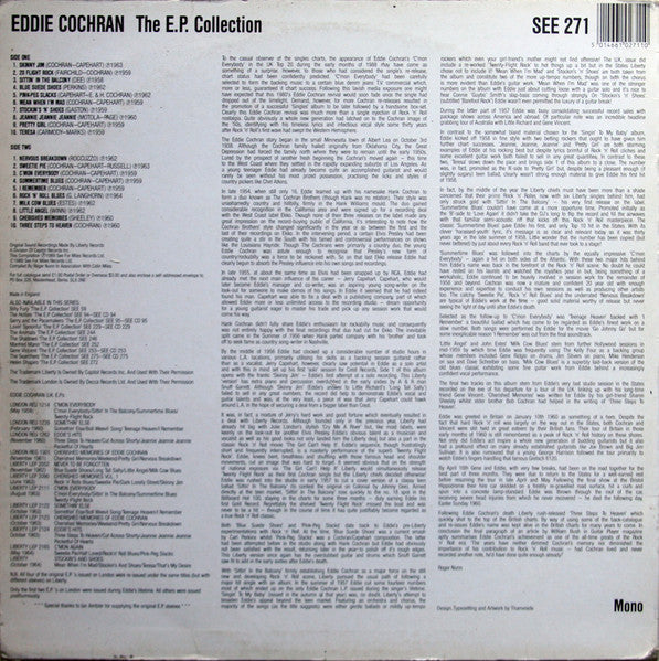 Eddie Cochran - The EP Collection (Vinyl, LP, Compilation, Mono) Very Good (VG) / Very Good Plus (VG+)