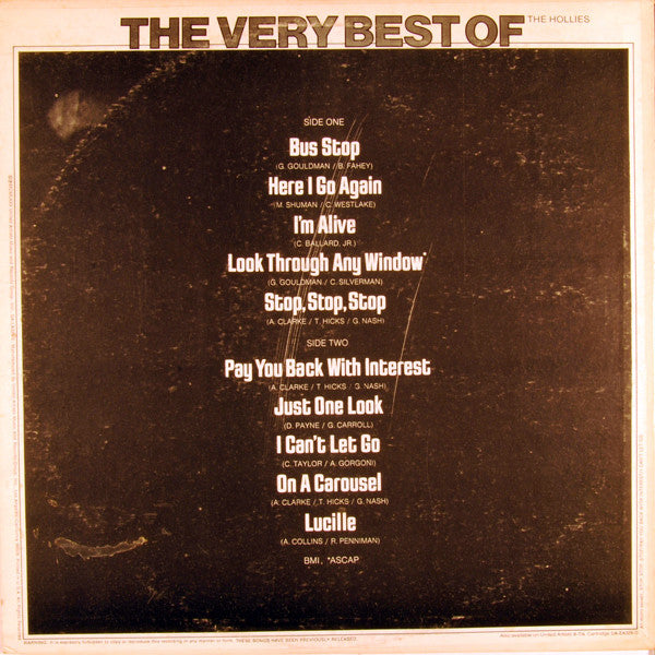 The Hollies - The Very Best Of The Hollies (LP, Compilation, Stereo, Mono) - Good Plus (G+) / Good Plus (G+)