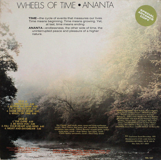 Ananta - Wheels Of Time (Vinyl, LP, Album, Promo, Stereo) Very Good (VG) / Very Good (VG)