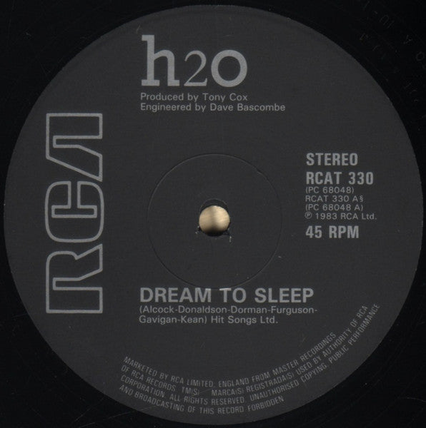 H2O (8) - I Dream To Sleep (Vinyl, 12", 45 RPM) Very Good Plus (VG+) / Very Good Plus (VG+)