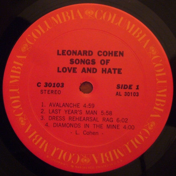 Leonard Cohen - Songs Of Love And Hate (Vinyl, LP, Album) Good Plus (G+) / Good Plus (G+)
