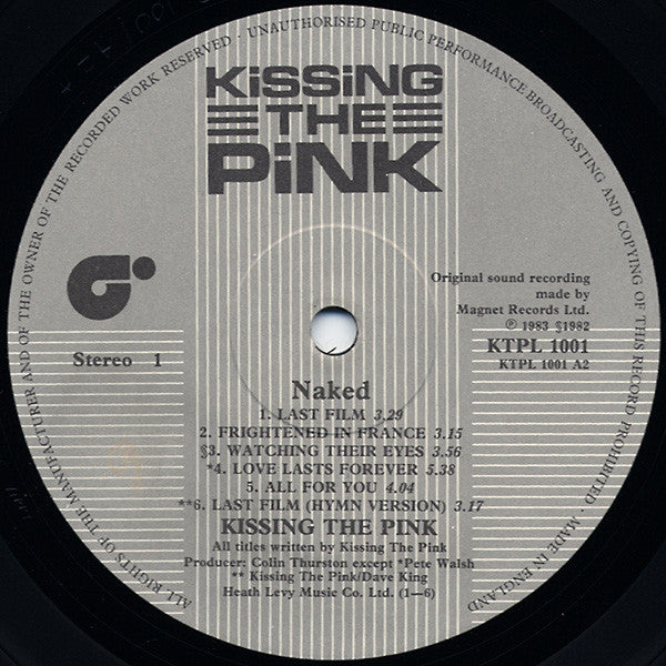 Kissing The Pink - Naked (Vinyl, LP, Album) Very Good Plus (VG+) / Very Good Plus (VG+)