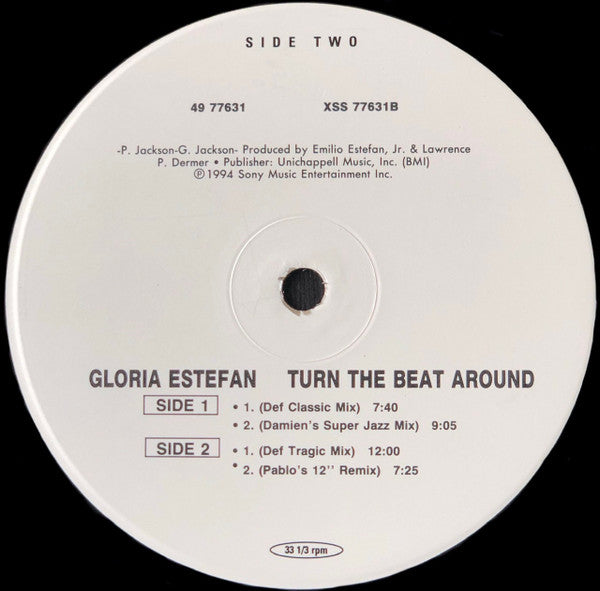 Gloria Estefan - Turn The Beat Around (Vinyl, 12", 33 ⅓ RPM, Single) Good Plus (G+) / Very Good (VG)