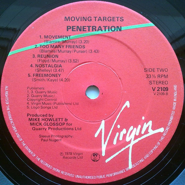 Penetration (2) - Moving Targets (Vinyl, LP, Album, Repress, Stereo) Very Good Plus (VG+) / Very Good (VG)
