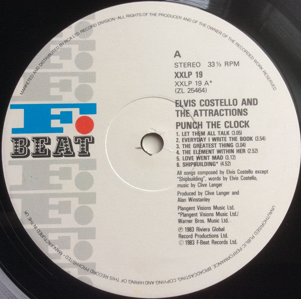 Elvis Costello & The Attractions - Punch The Clock (Vinyl, LP, Album) Good Plus (G+) / Very Good Plus (VG+)