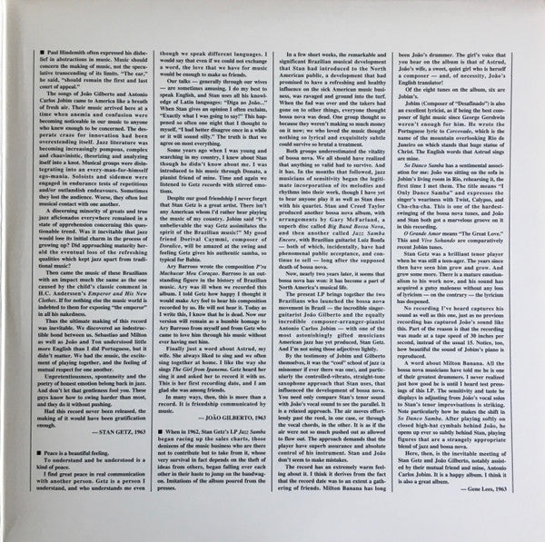 Stan Getz - Getz / Gilberto (Vinyl, LP, Album, Limited Edition, Numbered, Reissue, Remastered, Special Edition, Stereo) Near Mint (NM or M-) / Very Good Plus (VG+)