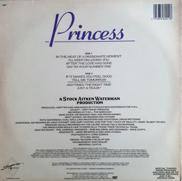 Princess - Princess (Vinyl, LP, Album) Very Good (VG) / Good Plus (G+)