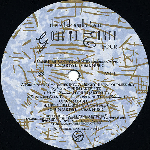 David Sylvian - Gone To Earth (2xVinyl, LP, Album) Very Good (VG) / Very Good (VG)