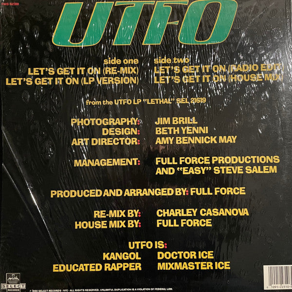 UTFO - Let's Get It On (Vinyl, 12", 33 ⅓ RPM) Very Good Plus (VG+) / Very Good Plus (VG+)