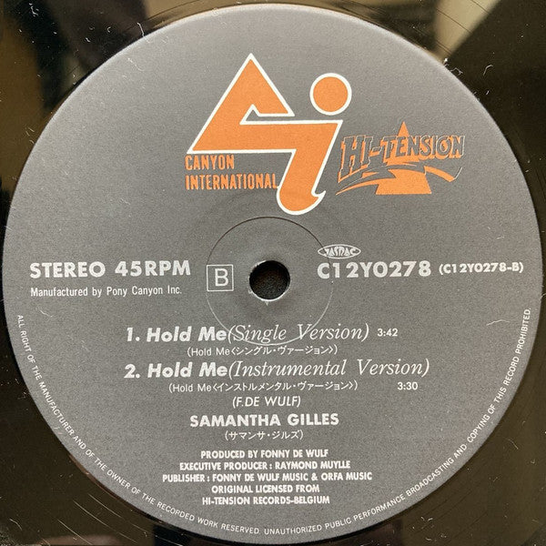 Samantha Gilles - Hold Me (Vinyl, 12", 45 RPM, Single) Very Good Plus (VG+) / Very Good Plus (VG+)
