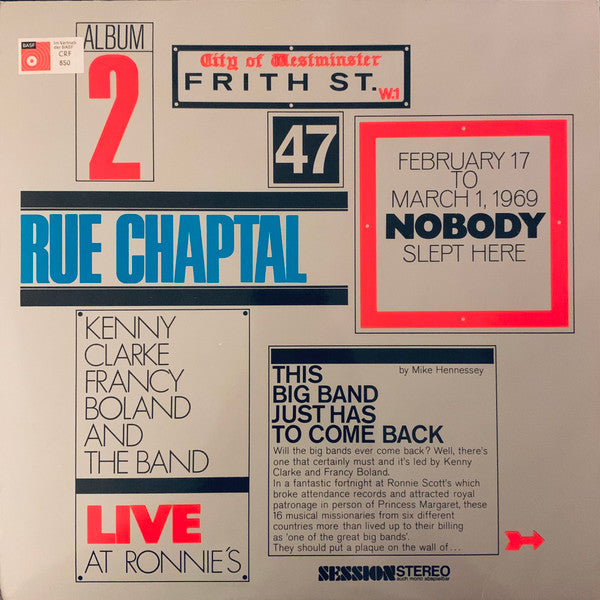 Clarke-Boland Big Band - Live At Ronnie's ; Album 2 ; Rue Chaptal (Vinyl, LP, Album, Stereo) Very Good Plus (VG+) / Good Plus (G+)