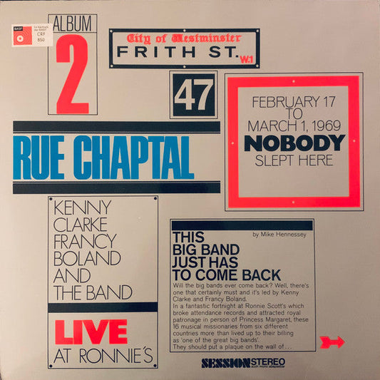 Clarke-Boland Big Band - Live At Ronnie's ; Album 2 ; Rue Chaptal (Vinyl, LP, Album, Stereo) Very Good Plus (VG+) / Good Plus (G+)