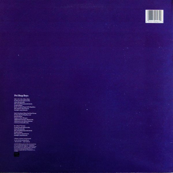 Pet Shop Boys - It's A Sin (Vinyl, 12", 33 ⅓ RPM) Very Good Plus (VG+) / Good Plus (G+)