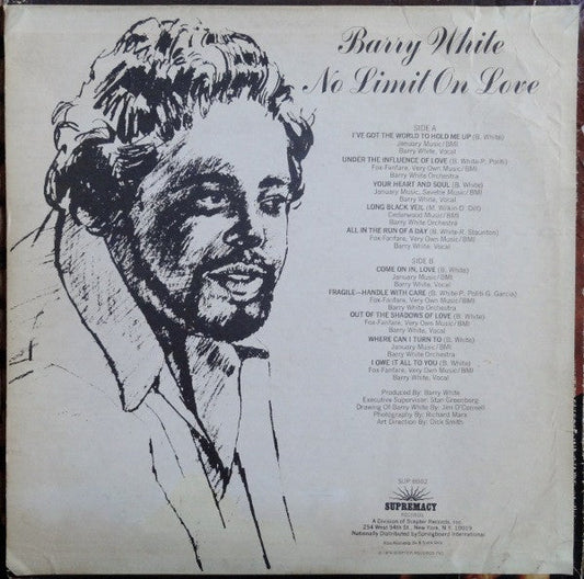 Barry White - No Limit On Love (Vinyl, LP, Album) Very Good Plus (VG+) / Good (G)