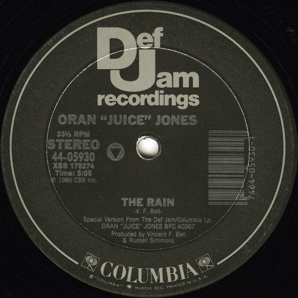 Oran 'Juice' Jones - The Rain / Your Song (Vinyl, 12", 33 ⅓ RPM, Stereo) Very Good Plus (VG+) / Near Mint (NM or M-)