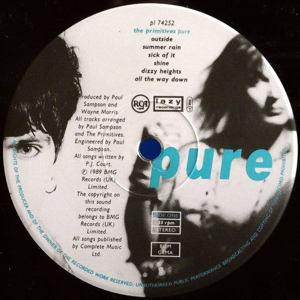 The Primitives - Pure (Vinyl, LP, Album) Very Good (VG) / Very Good Plus (VG+)