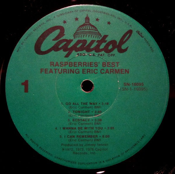 Raspberries - Raspberries' Best - Featuring Eric Carmen (Vinyl, LP, Compilation, Reissue) Very Good (VG) / Very Good (VG)