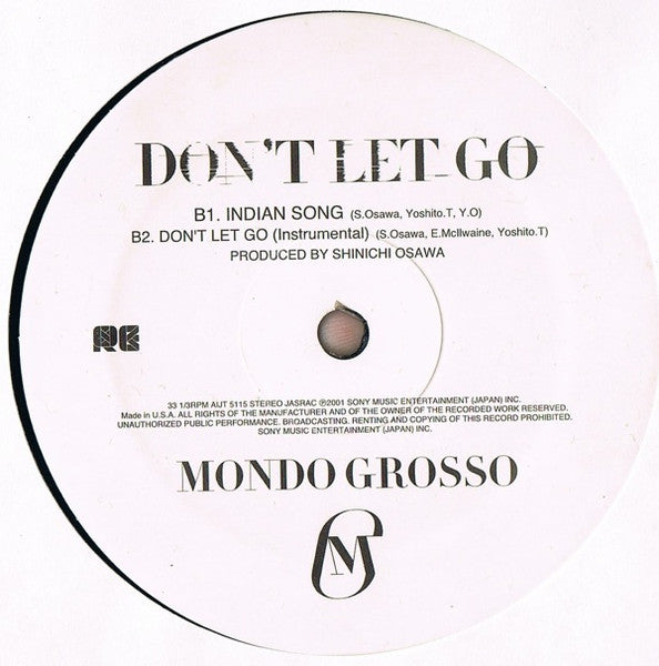 Mondo Grosso - Don't Let Go (Vinyl, 12") Very Good (VG) / Near Mint (NM or M-)