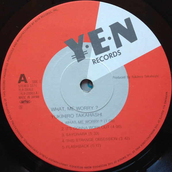 Yukihiro Takahashi - What, Me Worry? I'm Okay!! (Vinyl, LP) Very Good Plus (VG+) / Very Good Plus (VG+)