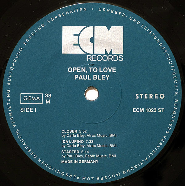 Paul Bley - Open, To Love (Vinyl, LP, Album)