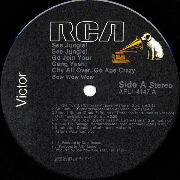 Bow Wow Wow - See Jungle! See Jungle! Go Join Your Gang Yeah! City All Over, Go Ape Crazy (Vinyl, LP, Album) Very Good (VG) / Good Plus (G+)