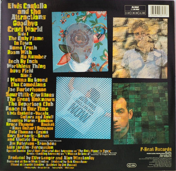 Elvis Costello & The Attractions - Goodbye Cruel World (Vinyl, LP, Album, Stereo) Very Good (VG) / Very Good Plus (VG+)