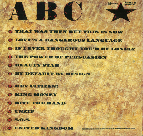 ABC - Beauty Stab (Vinyl, LP, Album, Stereo) Very Good Plus (VG+) / Very Good Plus (VG+)