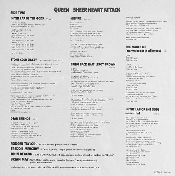 Queen - Sheer Heart Attack = シアー・ハート・アタック (Vinyl, LP, Album, Stereo) Very Good Plus (VG+) / Very Good (VG)