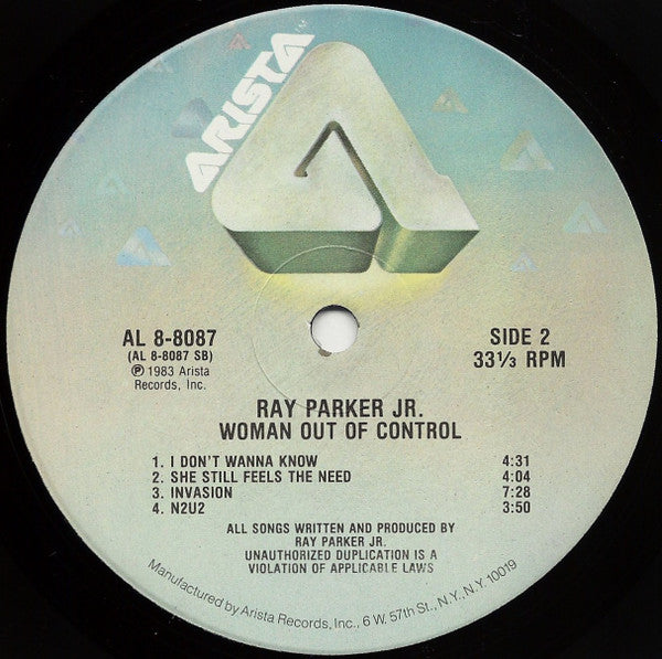 Ray Parker Jr. - Woman Out Of Control (Vinyl, LP, Album, Stereo) Very Good (VG) / Very Good (VG)