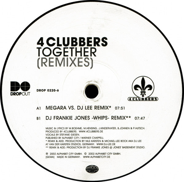 4 Clubbers - Together (Remixes) (Vinyl, 12", 45 RPM) Very Good Plus (VG+) / Very Good Plus (VG+)