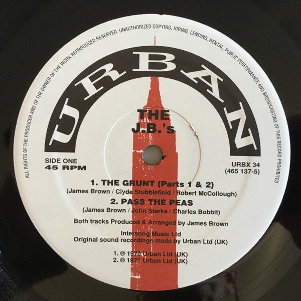 The J.B.'s - The Grunt (Parts 1 & 2) (Vinyl, 12", 45 RPM, Compilation) Very Good (VG) / Good Plus (G+)