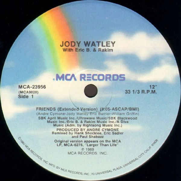 Jody Watley - Friends (Vinyl, 12", Single, 33 ⅓ RPM) Good Plus (G+) / Very Good Plus (VG+)
