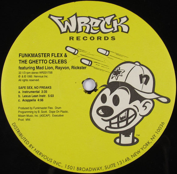 Funkmaster Flex & The Ghetto Celebs - Safe Sex, No Freaks (Vinyl, 12") Very Good Plus (VG+) / Very Good (VG)