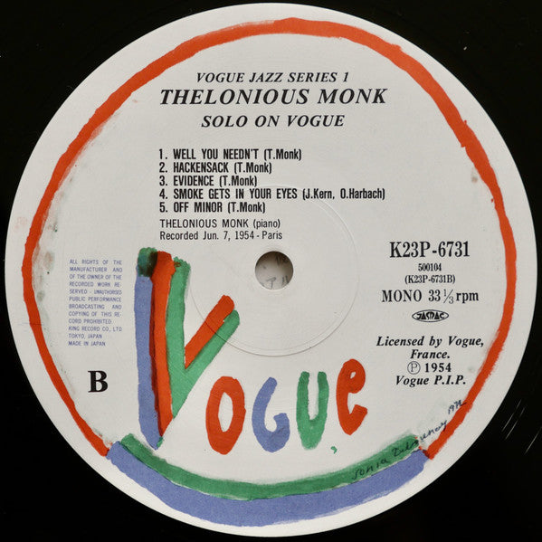 Thelonious Monk - Solo On Vogue (Vinyl, LP, Reissue, Mono)