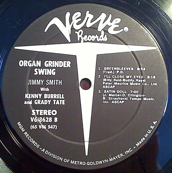 Jimmy Smith - Organ Grinder Swing (Vinyl, LP, Album, Stereo) Very Good (VG) / Very Good Plus (VG+)