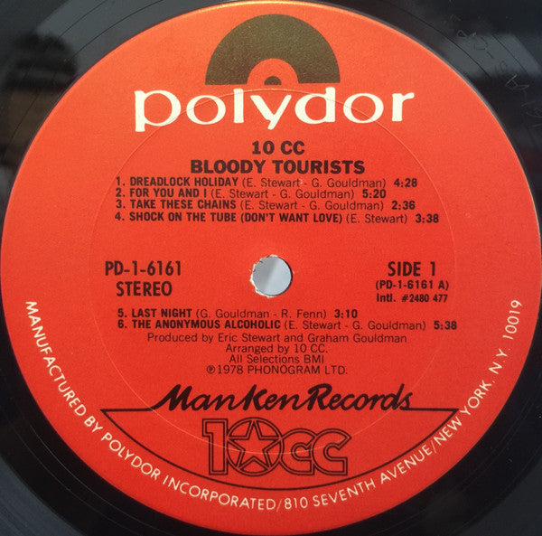 10cc - Bloody Tourists (Vinyl, LP, Album, Stereo) Good Plus (G+) / Very Good (VG)