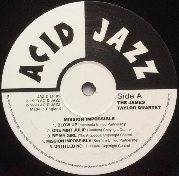The James Taylor Quartet - Mission Impossible (LP) - Very Good (VG) / Very Good (VG)