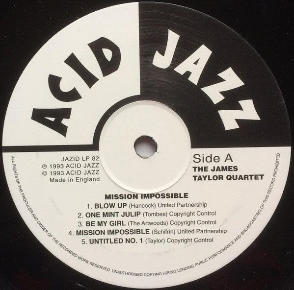 The James Taylor Quartet - Mission Impossible (Vinyl, LP) Good Plus (G+) / Very Good (VG)