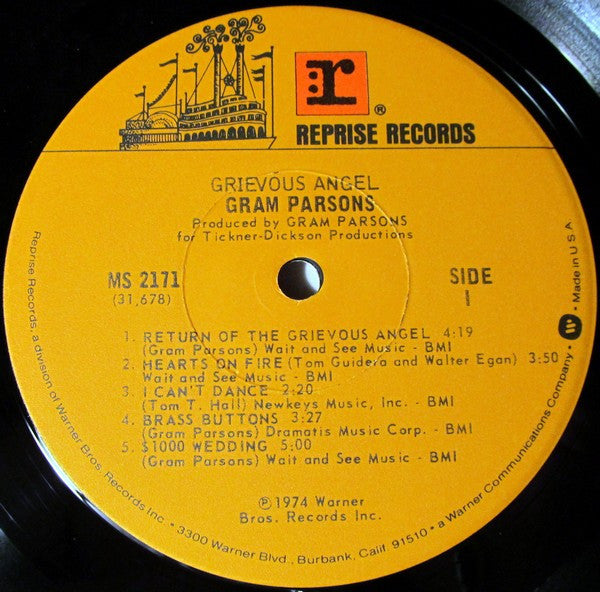 Gram Parsons - Grievous Angel (Vinyl, LP, Album, Repress) Very Good Plus (VG+) / Very Good Plus (VG+)