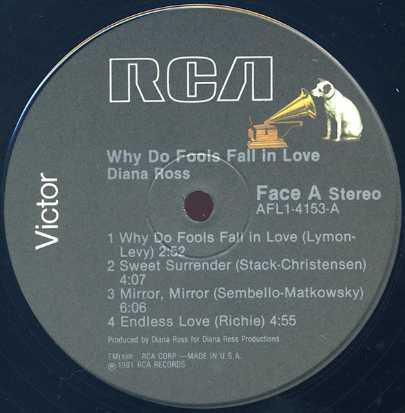 Diana Ross - Why Do Fools Fall In Love (Vinyl, LP, Album, Stereo) Good Plus (G+) / Very Good (VG)