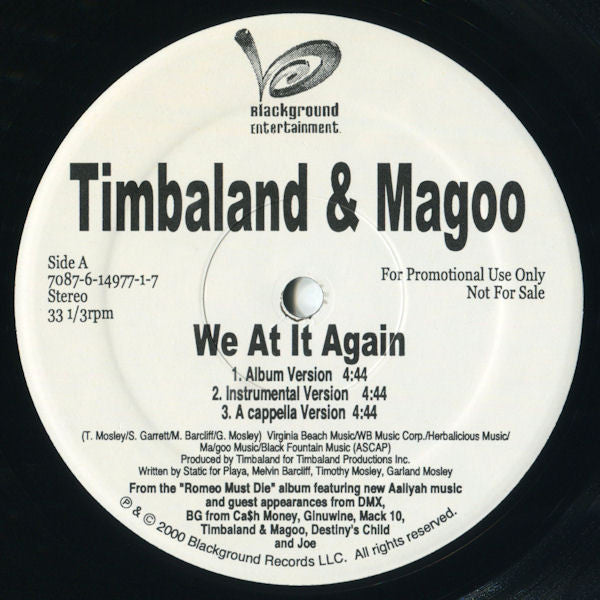 Timbaland & Magoo - We At It Again (Vinyl, 12", Promo) Good Plus (G+) / Good Plus (G+)