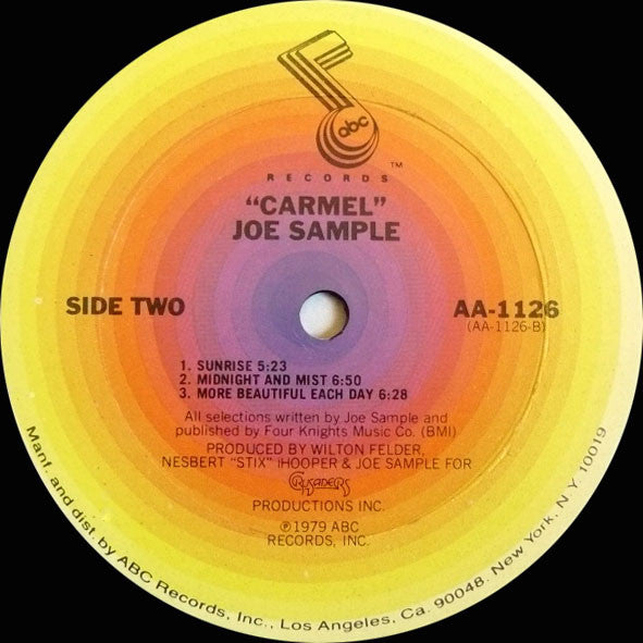 Joe Sample - Carmel (Vinyl, LP, Album) Very Good Plus (VG+) / Very Good Plus (VG+)