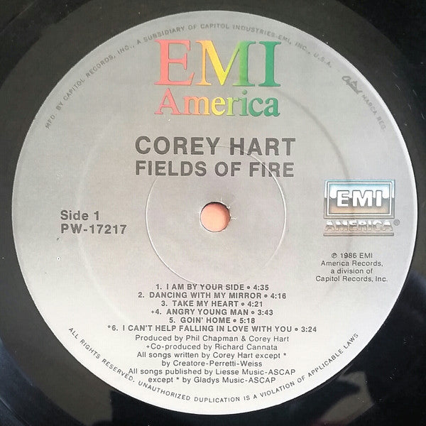 Corey Hart - Fields Of Fire (Vinyl, LP, Album) Good Plus (G+) / Very Good (VG)