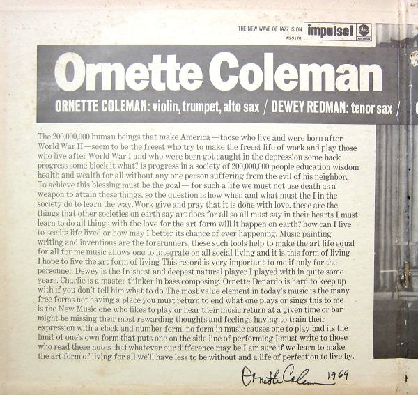 Ornette Coleman - Ornette At 12 (Vinyl, LP, Album, Stereo) Very Good (VG) / Good Plus (G+)