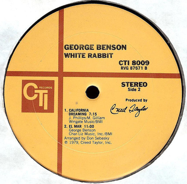 George Benson - White Rabbit (Vinyl, LP, Album, Reissue) Very Good (VG) / Very Good (VG)