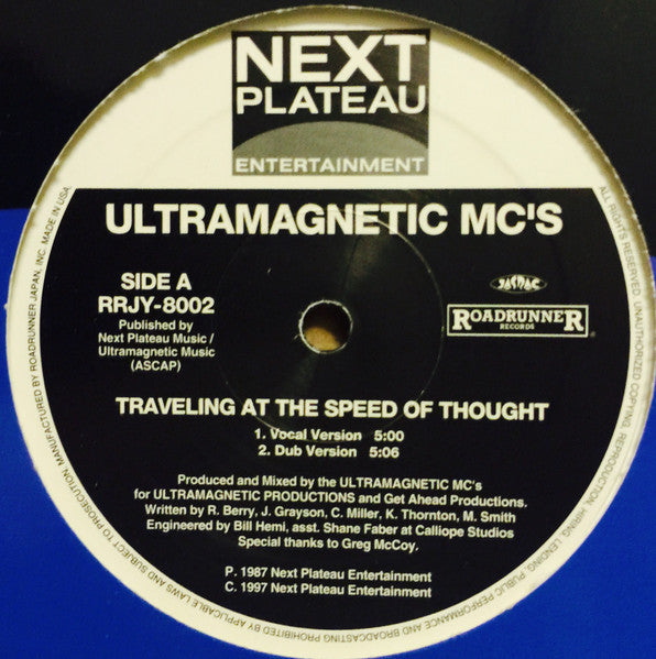 Ultramagnetic MC's - Traveling At The Speed Of Thought / MC's Ultra (Part II) (Vinyl, 12", Reissue) Very Good Plus (VG+) / Very Good Plus (VG+)