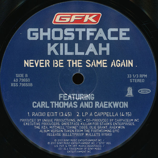 Ghostface Killah - Never Be The Same Again (Vinyl, 12", 33 ⅓ RPM) Very Good Plus (VG+) / Very Good Plus (VG+)